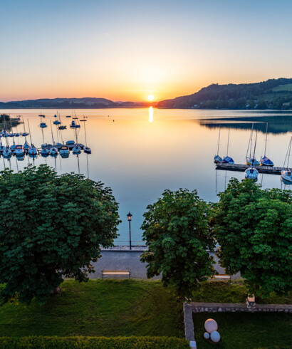 Sonnenaufgang beim Beauty-Urlaub im Hotel Seewirt Mattsee bei Salzburg
